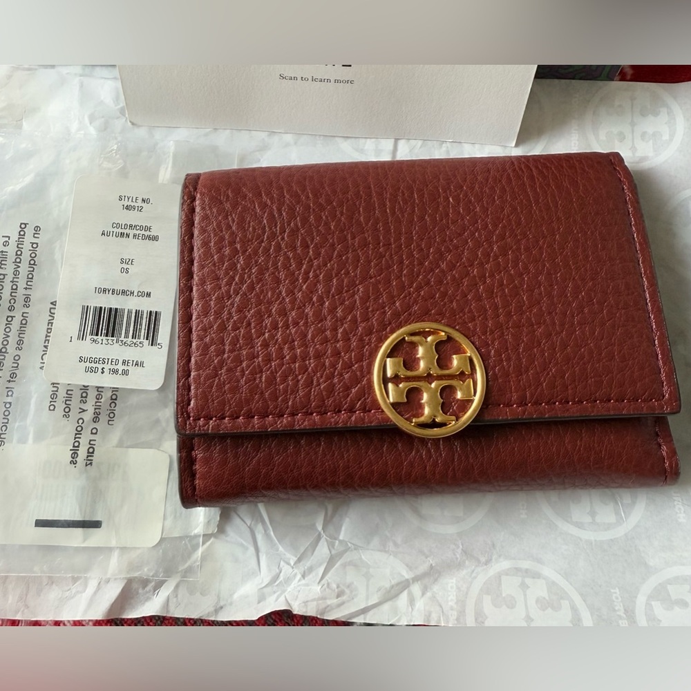 TORY BURCH MILLER MEDIUM FLAP WALLET || Autumn Red